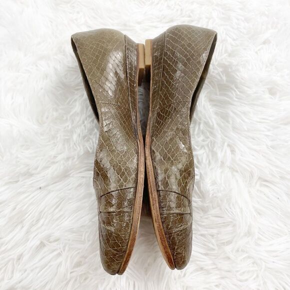 Loeffler Randall Brown Leather Croc Embossed Vibram Ballet Flats - Picture 6 of 12